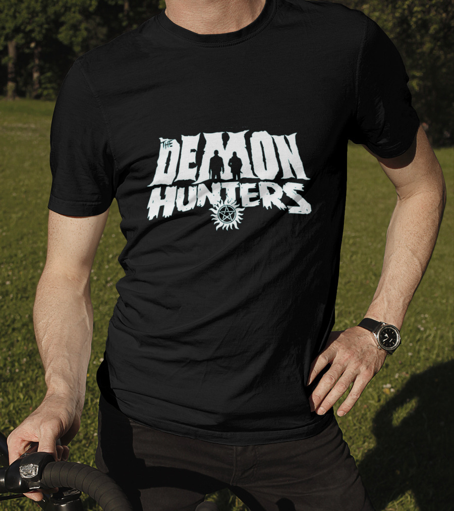 The Demon Hunters Silhouette Sun Symbol B&W T-Shirt