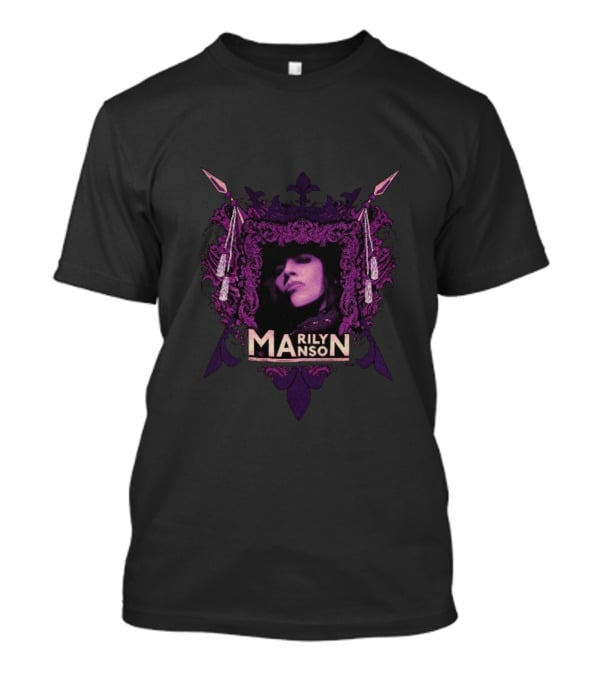 Marilyn Manson Gothic Portrait With Purple Ornate Frame T-Shirt