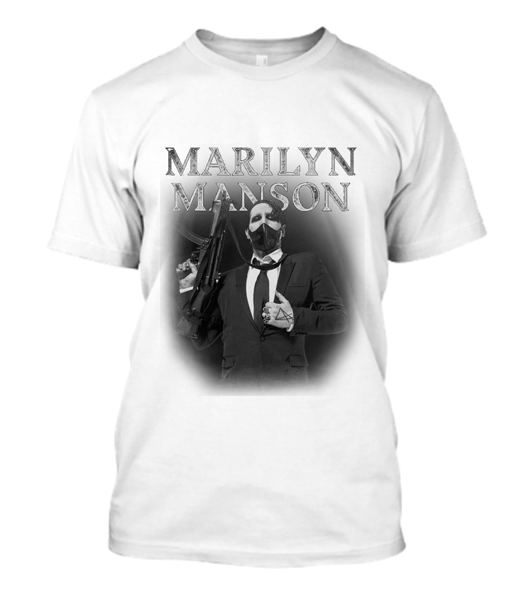 Marilyn Manson Suit Mask Gun T-Shirt