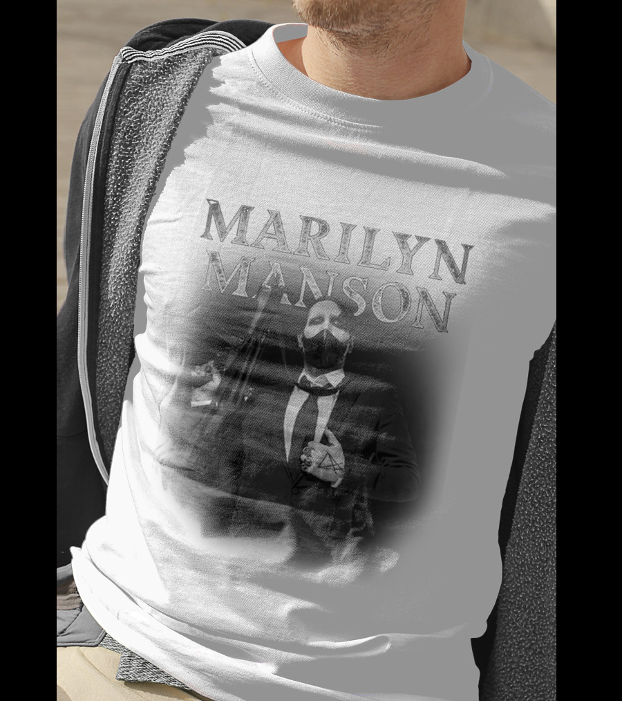 Marilyn Manson Suit Mask Gun T-Shirt