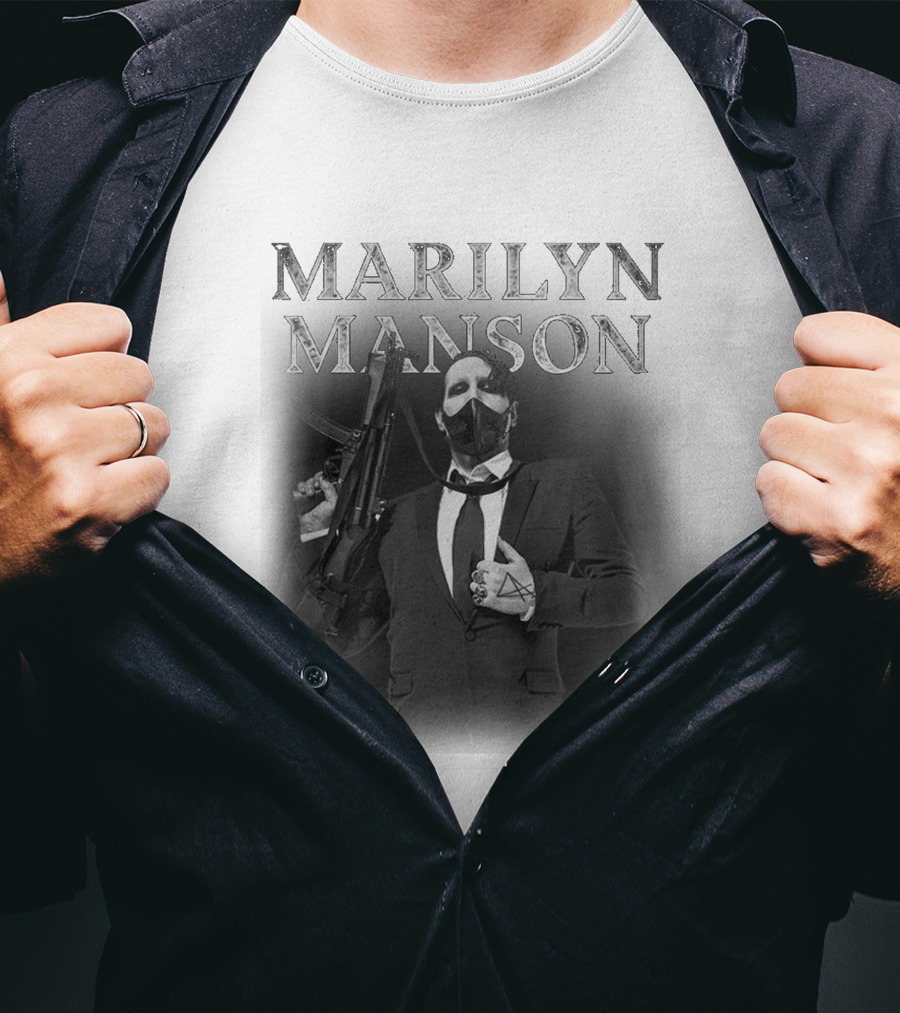 Marilyn Manson Suit Mask Gun T-Shirt