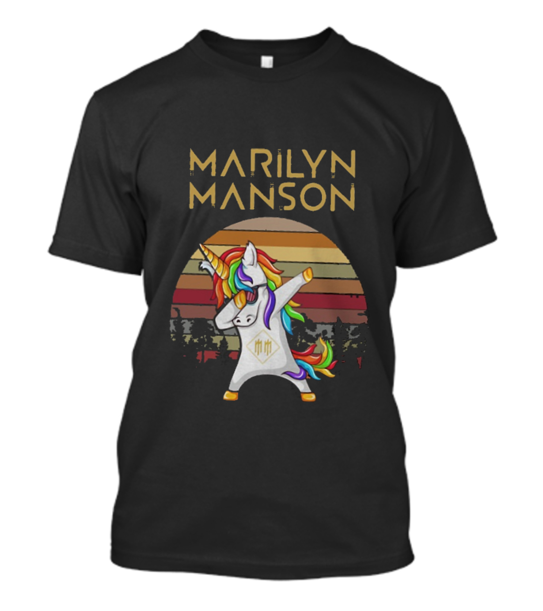 Marilyn Manson Unicorn Dabbing Retro T-Shirt