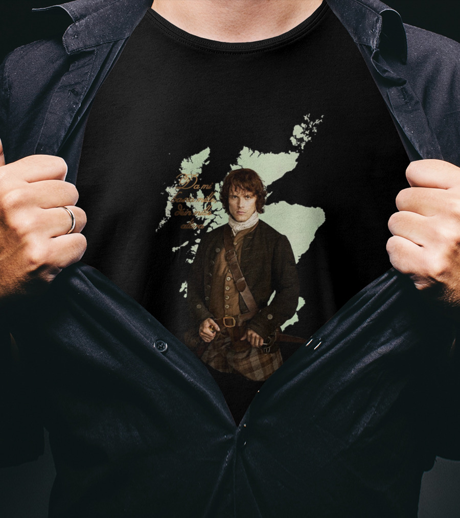 Jamie Fraser Edition Outlander Map Background T-Shirt