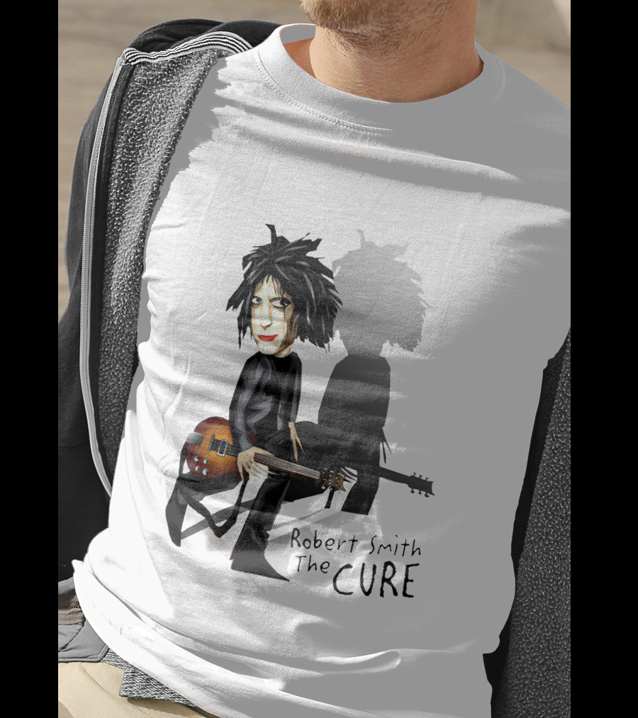 Robert Smith The Cure Guitar Cartoon T-Shirt
