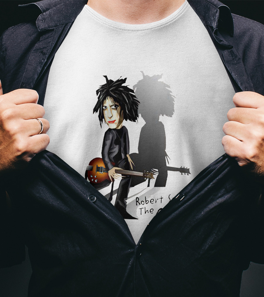 Robert Smith The Cure Guitar Cartoon T-Shirt