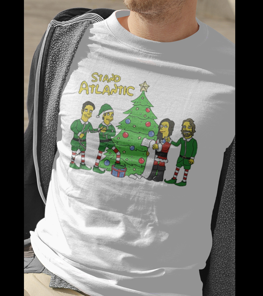 STAND ATLANTIC Christmas Tree And Cartoon Characters T-Shirt