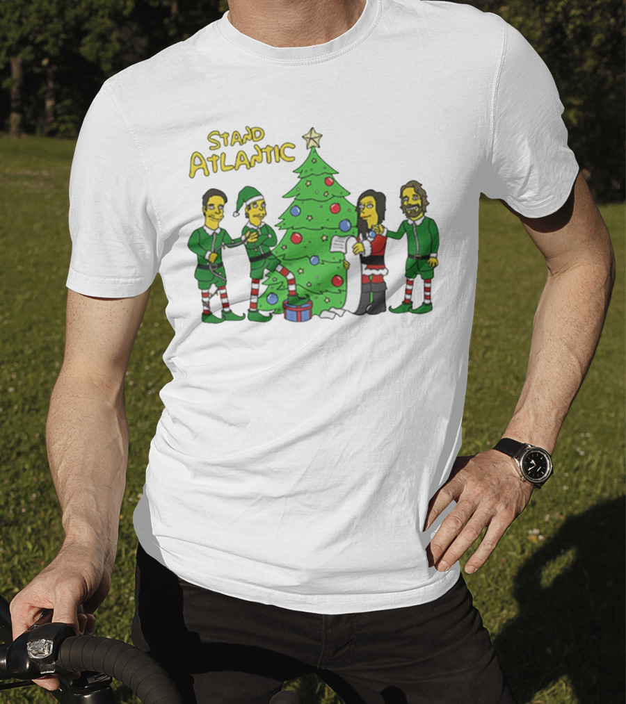 STAND ATLANTIC Christmas Tree And Cartoon Characters T-Shirt