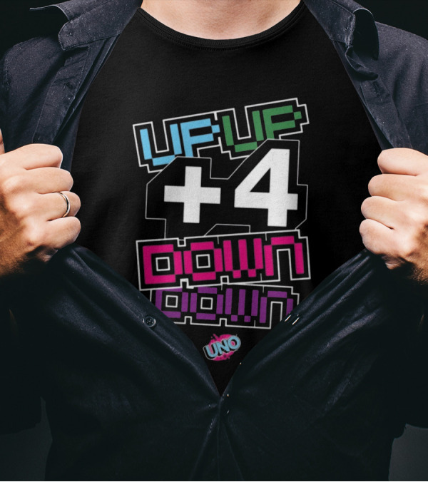 UpUpDownDown Plus Four UNO Gaming Collaboration T-Shirt