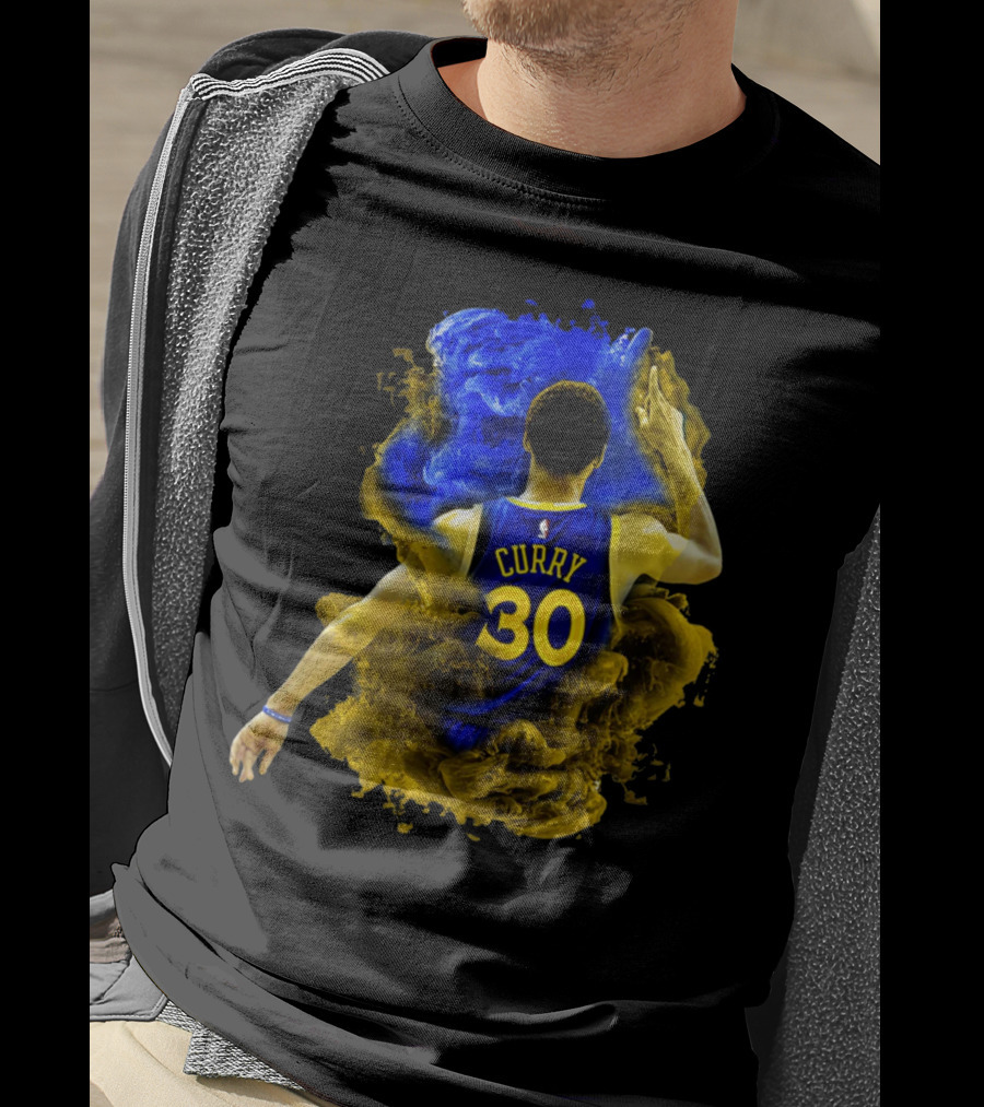 Stephen Curry 30 Blue Yellow Burst T-Shirt