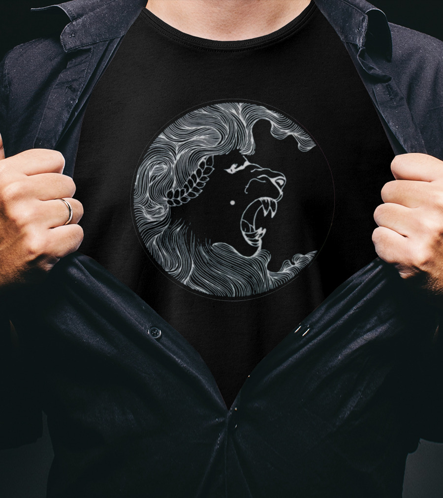 Madeon Merch Fierce Line Art Lion Head T-Shirt