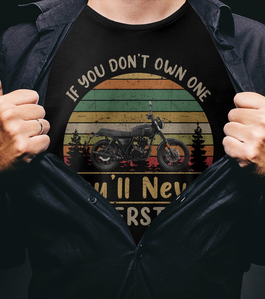 If You Don't Own One You'll Never Understand Brixton Motorcycle Vintage Retro Stripes Forest T-Shirt