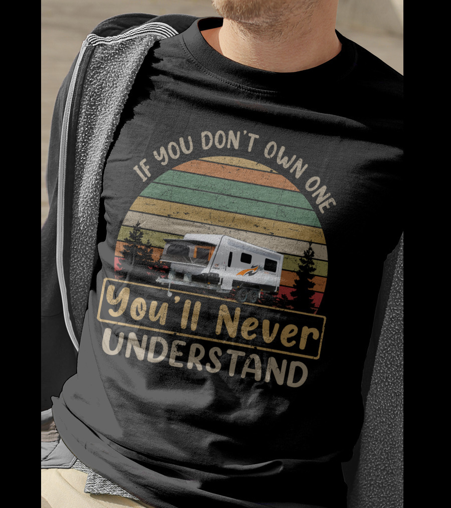 If You Don't Own One You'll Never Understand Jayco Basestation2 Camping Adventure Retro Trees Stripes T-Shirt