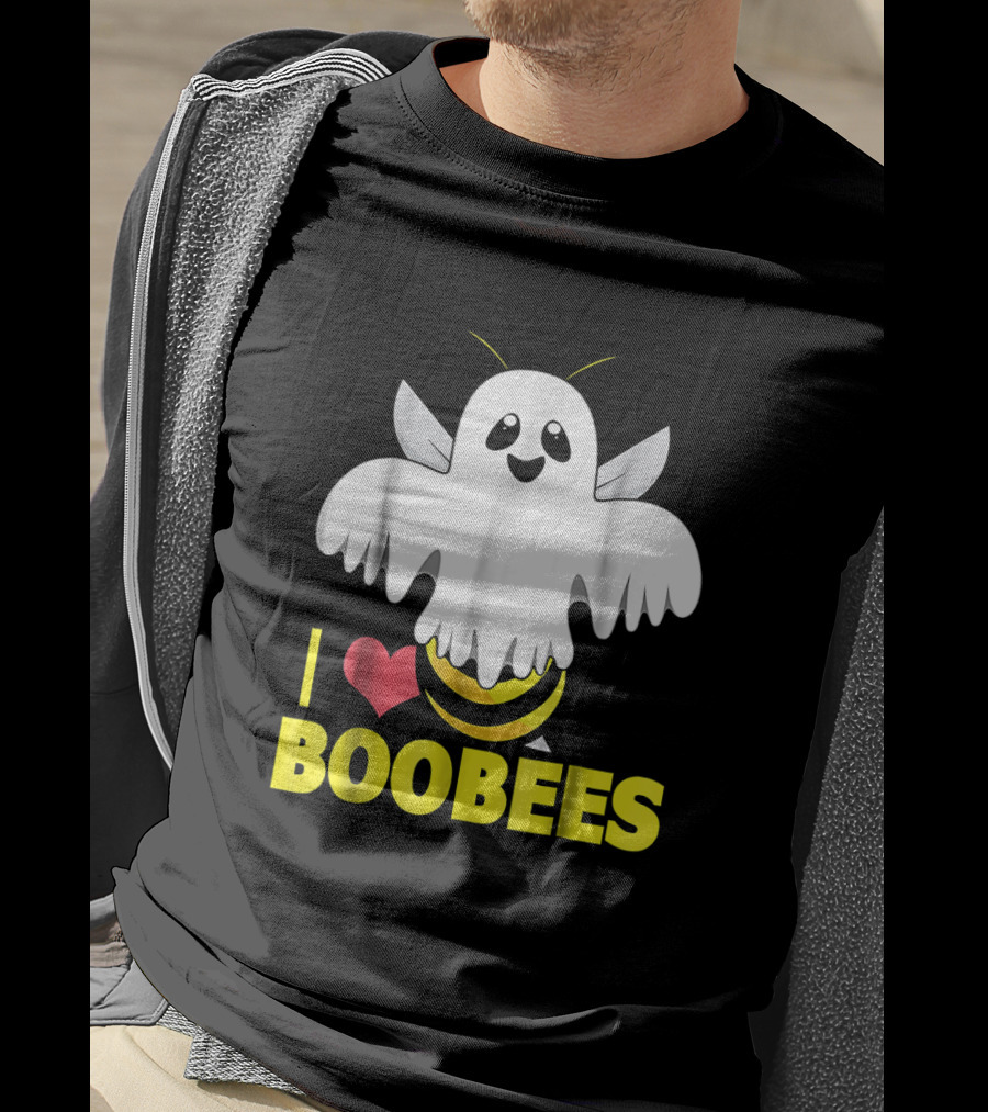 I Heart Boo Bees Funny Halloween Costume Bee And Ghost Mashup T-Shirt