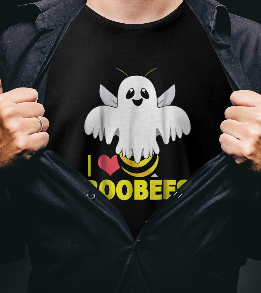 I Heart Boo Bees Funny Halloween Costume Bee And Ghost Mashup T-Shirt