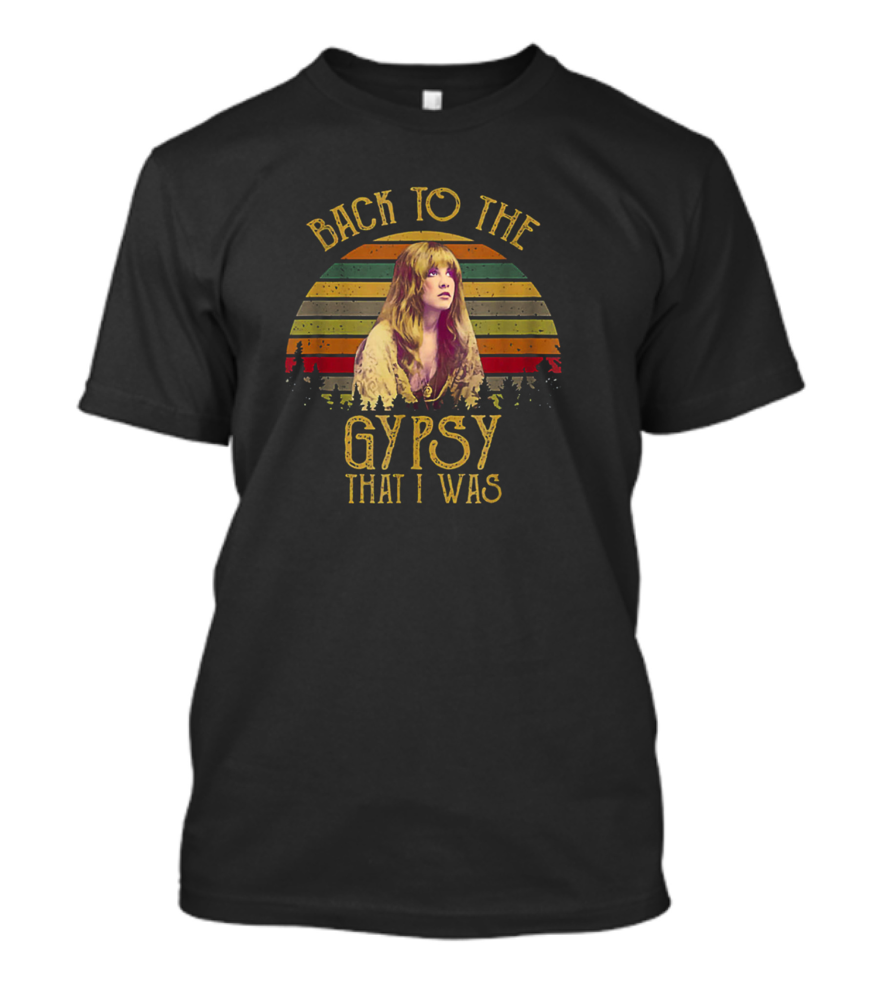 Back To The Gypsy That I Was Vintage Style Retro Sunset T-Shirt