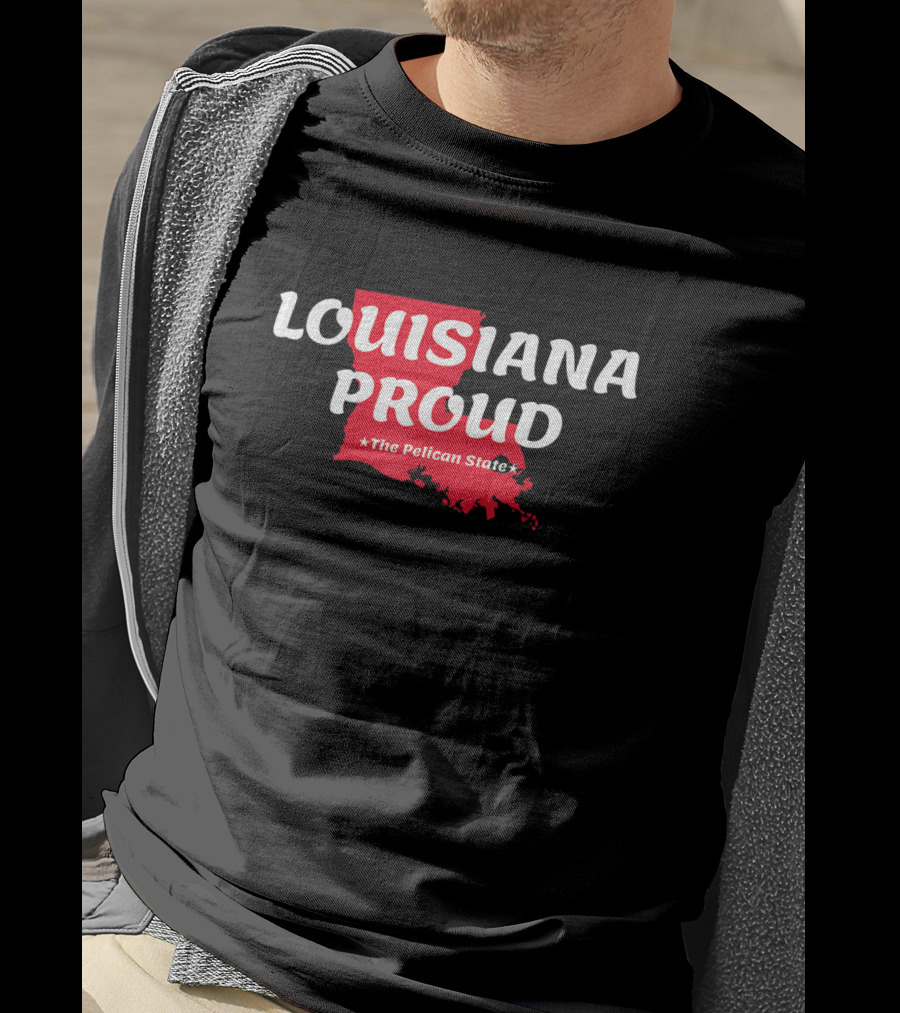 Louisiana Proud The Pelican State Map T-Shirt
