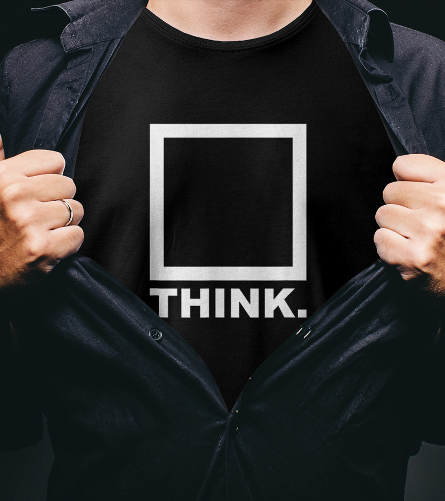 Think Outside The Box Clever Querdenker Square Monochrome Minimalist T-Shirt