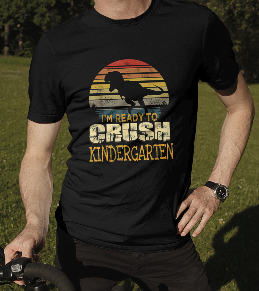 I'm Ready To Crush Kindergarten Dinosaur Sunset T-Shirt