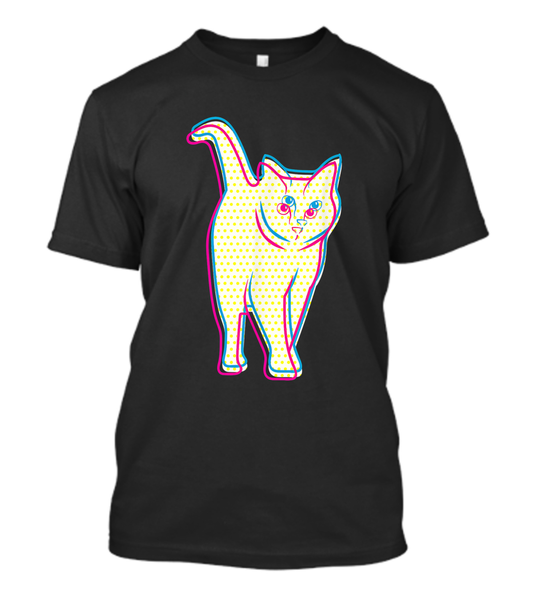 Psychedelic Cool Cat Pop Art For Cat Lovers In Vibrant Colors T-Shirt