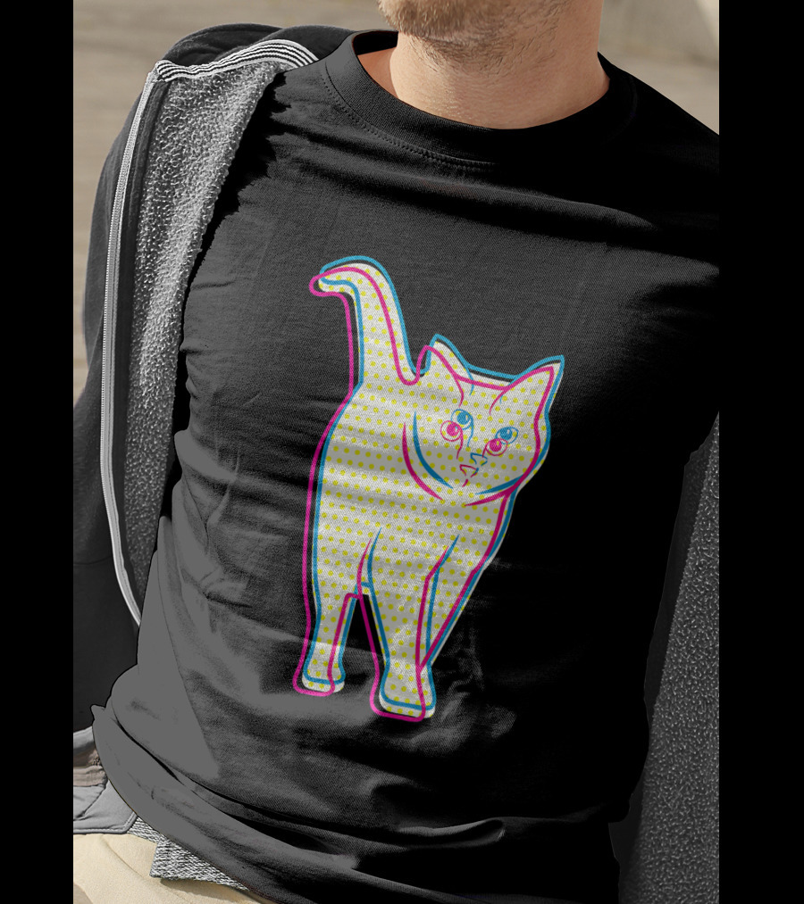 Psychedelic Cool Cat Pop Art For Cat Lovers In Vibrant Colors T-Shirt