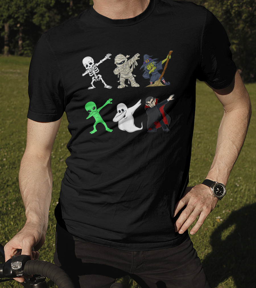 Skeleton Mummy Witch Alien Ghost Vampire Dabbing Monsters T-Shirt