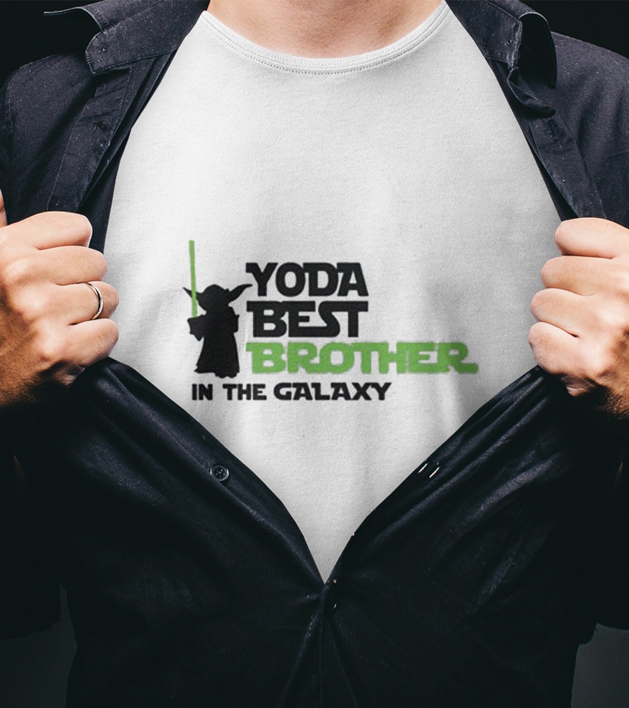 Yoda Best Brother In The Galaxy With Lightsaber T-Shirt