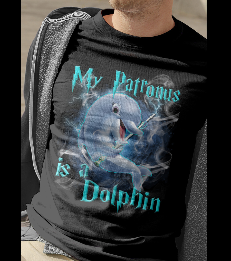My Patronus Is A Dolphin Magic Parody Lightning T-Shirt