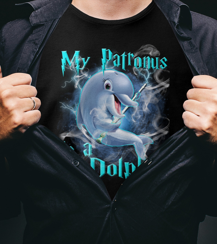 My Patronus Is A Dolphin Magic Parody Lightning T-Shirt