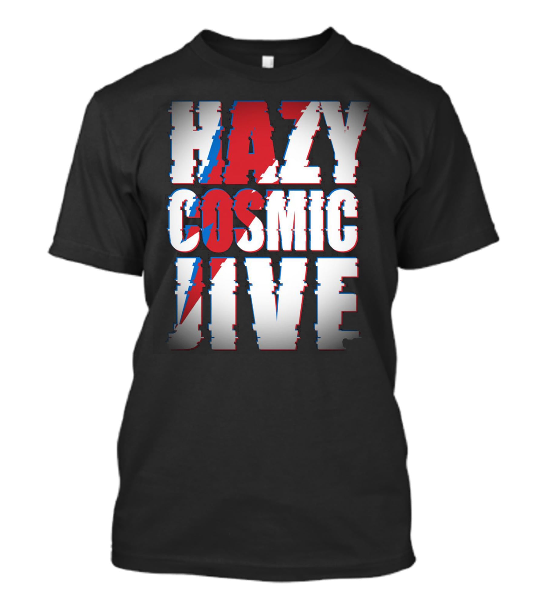 Hazy Cosmic Jive Ziggy Stardust Style Lightning Bolt T-Shirt