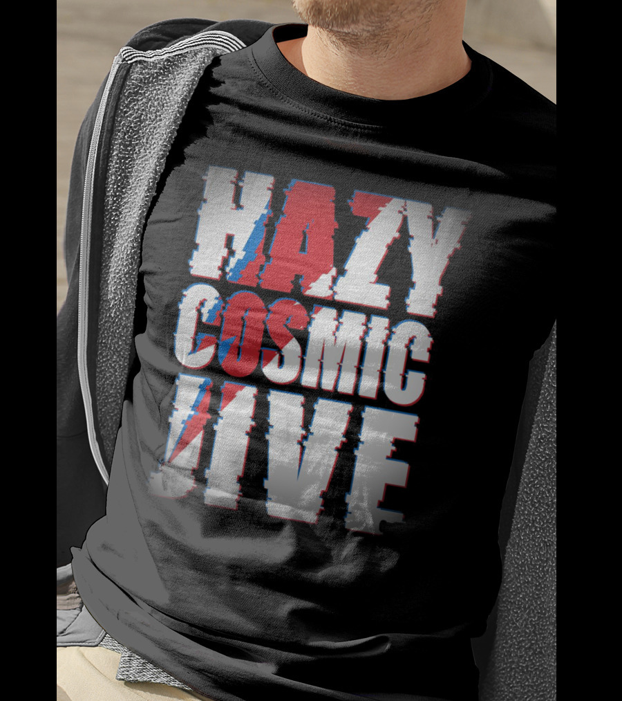 Hazy Cosmic Jive Ziggy Stardust Style Lightning Bolt T-Shirt