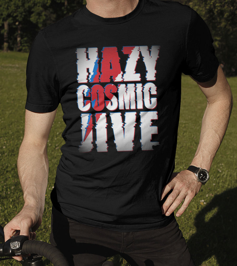 Hazy Cosmic Jive Ziggy Stardust Style Lightning Bolt T-Shirt