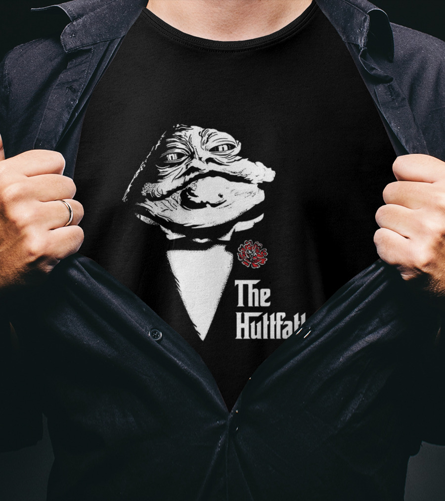 The Huttfather Parody Featuring Iconic Mobster Imagery And Star Wars Character Jabba The Hutt T-Shirt