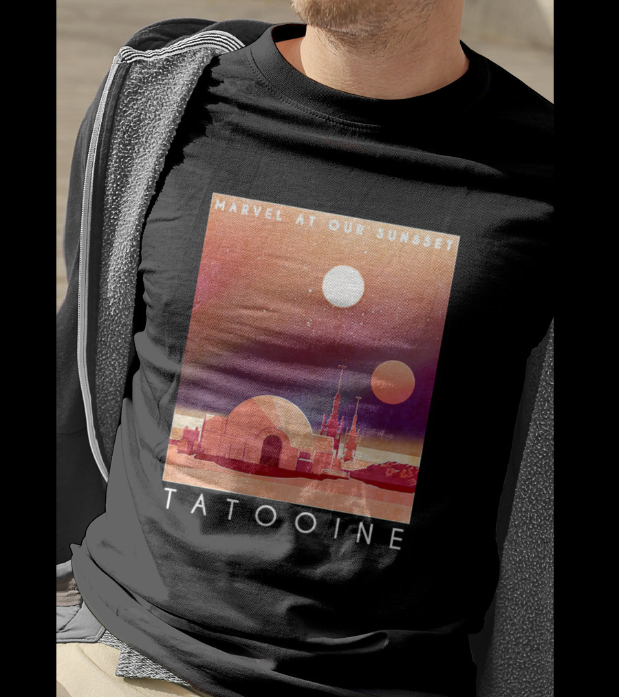 Marvel At Our Sunset Tatooine With Twin Suns And Iconic Desert Landscape T-Shirt