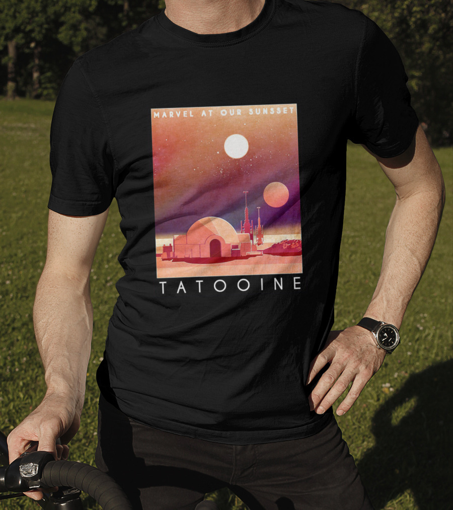 Marvel At Our Sunset Tatooine With Twin Suns And Iconic Desert Landscape T-Shirt