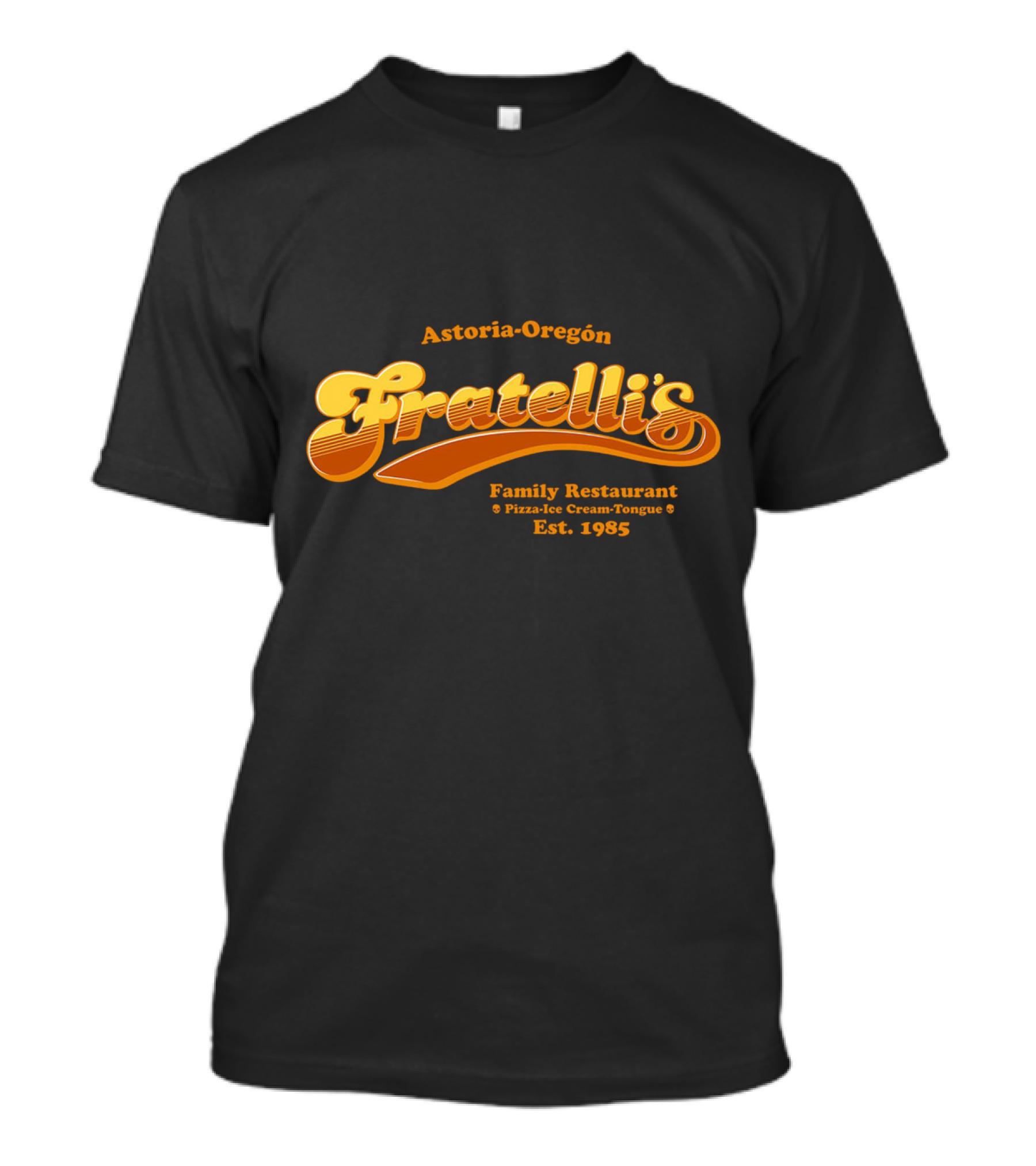 Astoria-Oregon Fratelli's Family Restaurant Pizza Ice Cream Tongue Est 1985 T-Shirt