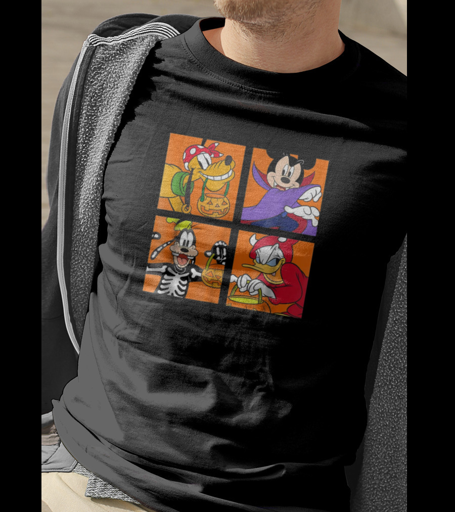 Disney Mickey Mouse And Friends Halloween Costumes Mickey Pluto Donald Goofy T-Shirt