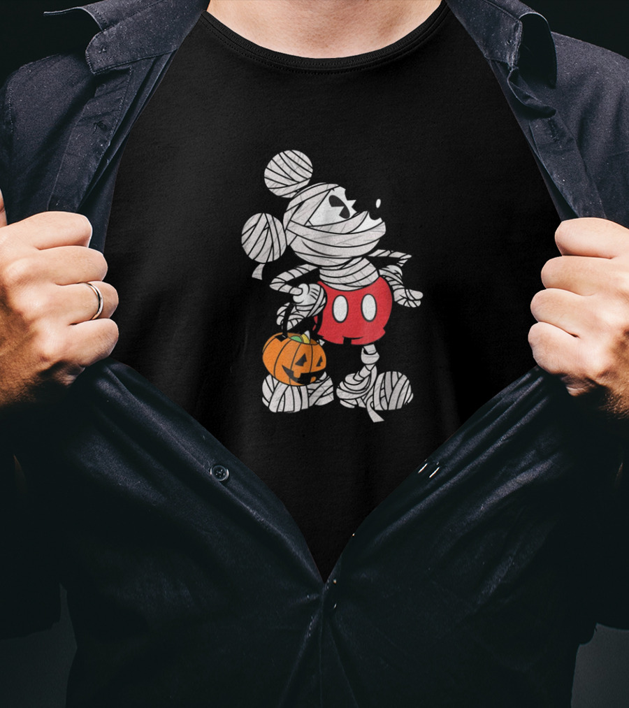 Disney Mickey Mouse Mummy Halloween Pumpkin T-Shirt