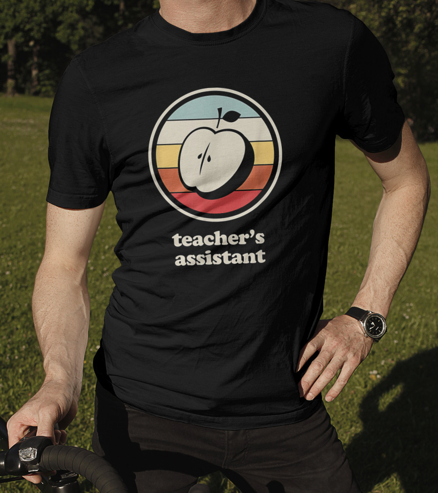 Teacher's Assistant Retro Apple Circle T-Shirt