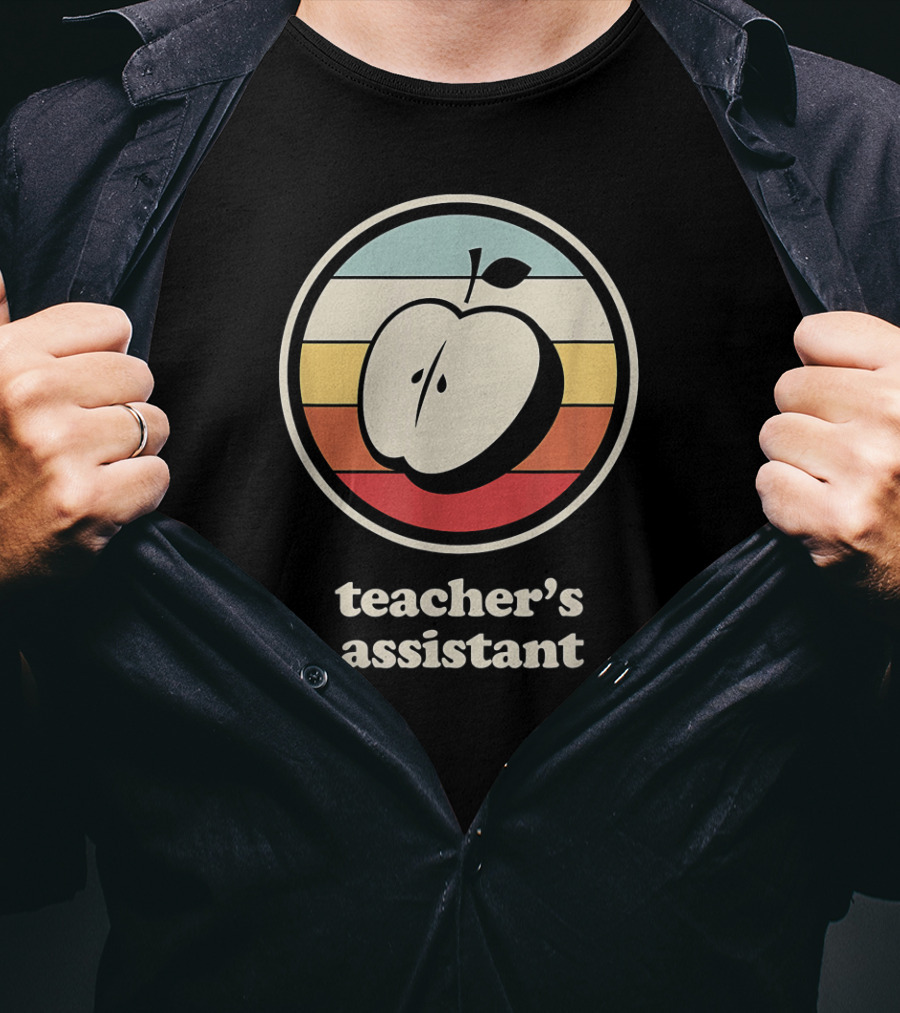 Teacher's Assistant Retro Apple Circle T-Shirt