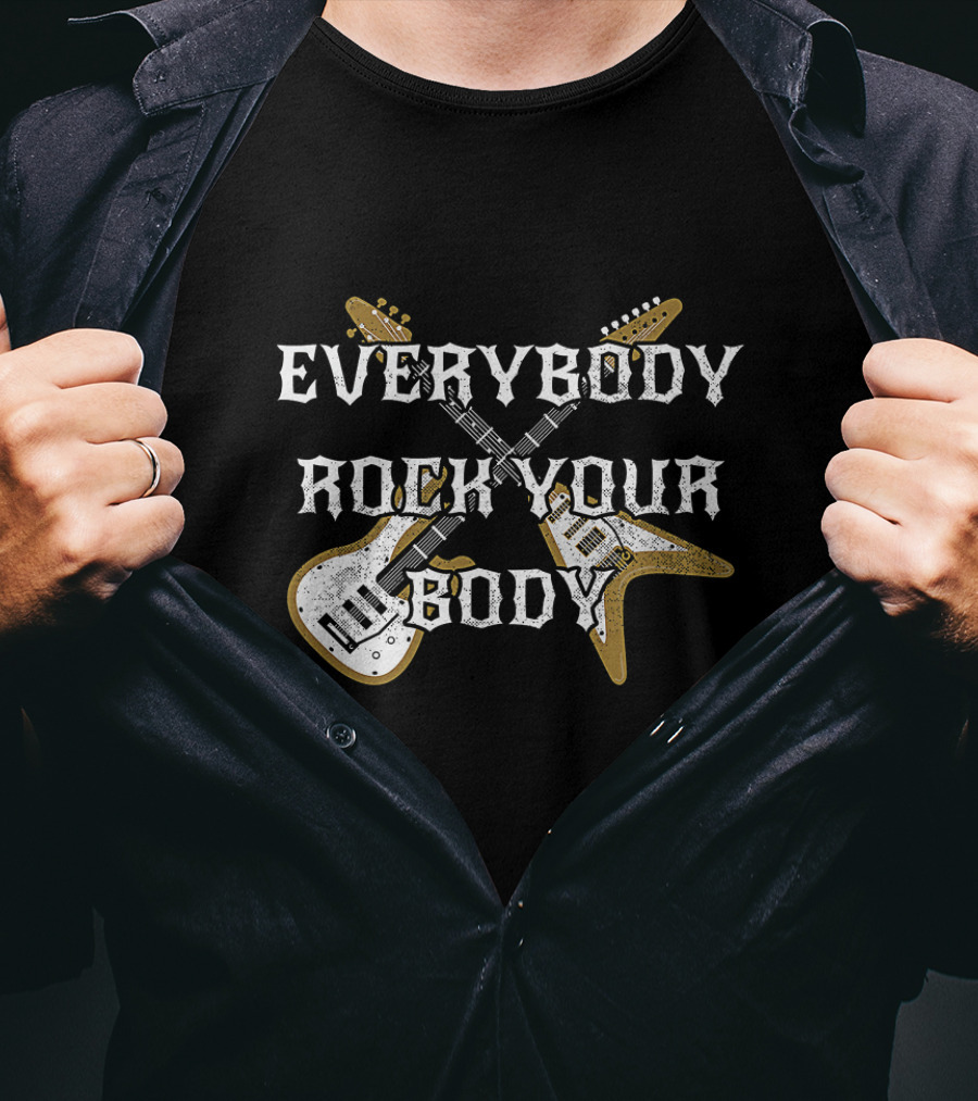 Everybody Rock Your Body Backstreet-inspired Crossed Guitars T-Shirt