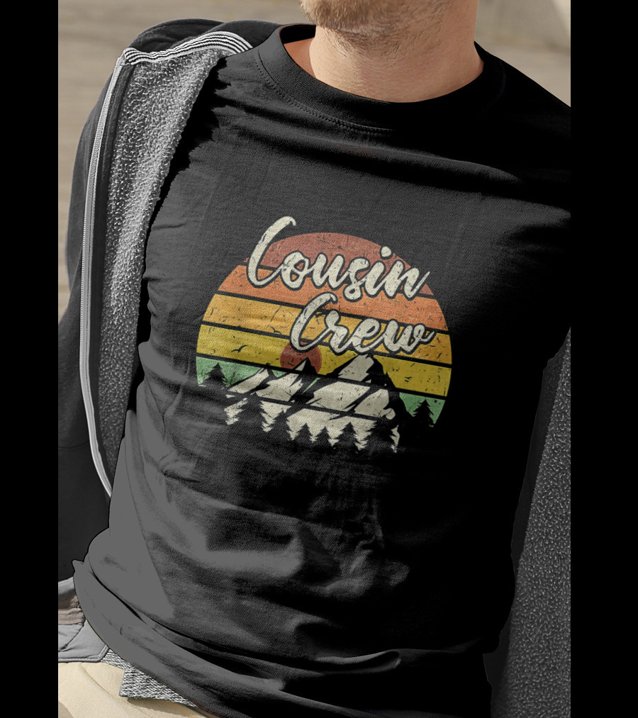Cousin Crew Mountain Sunset Summer Camping Adventure T-Shirt