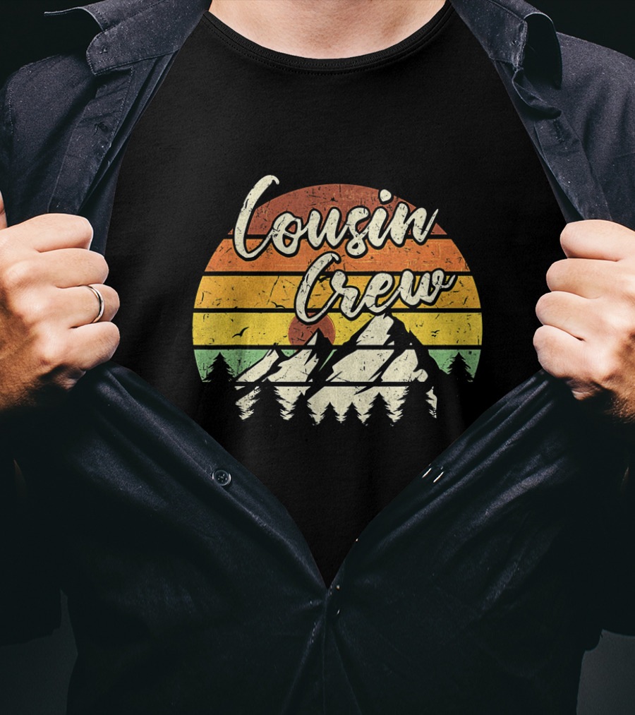 Cousin Crew Mountain Sunset Summer Camping Adventure T-Shirt