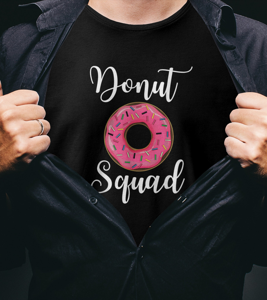 Donut Squad Funny Lover Pink Sprinkled Doughnut T-Shirt