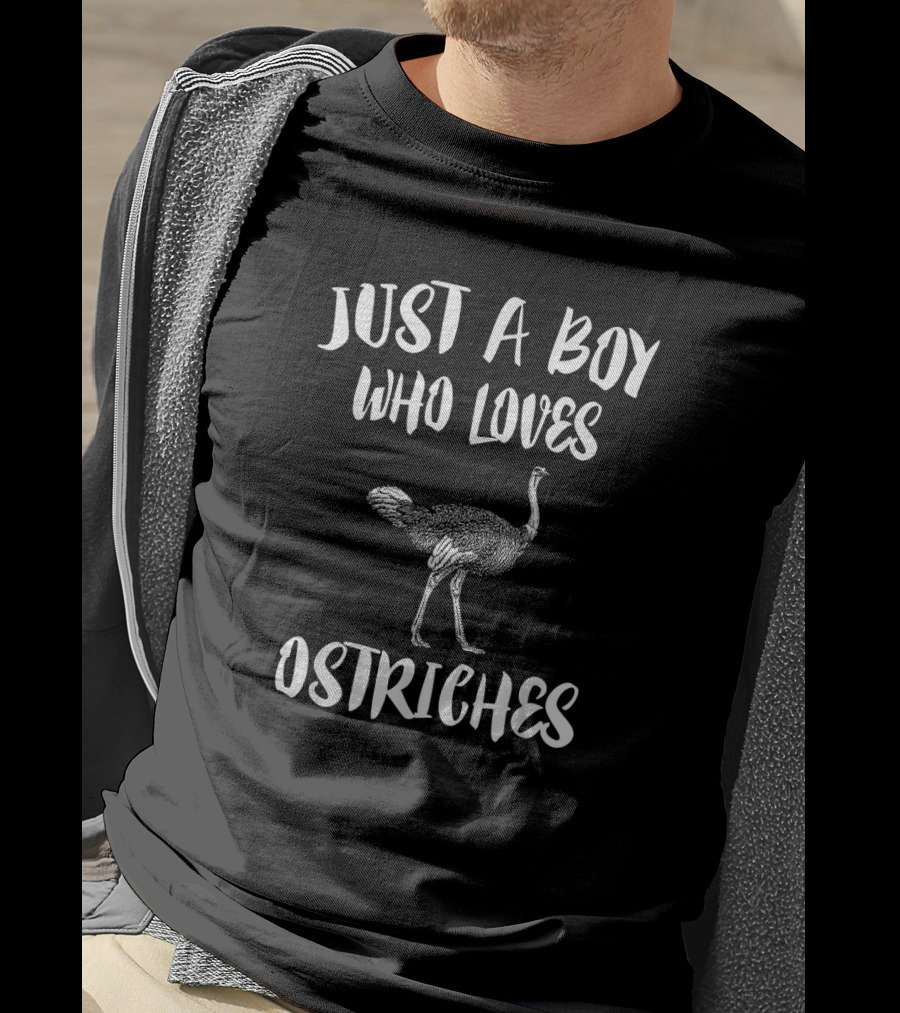 Just A Boy Who Loves Ostriches Animal Enthusiast T-Shirt