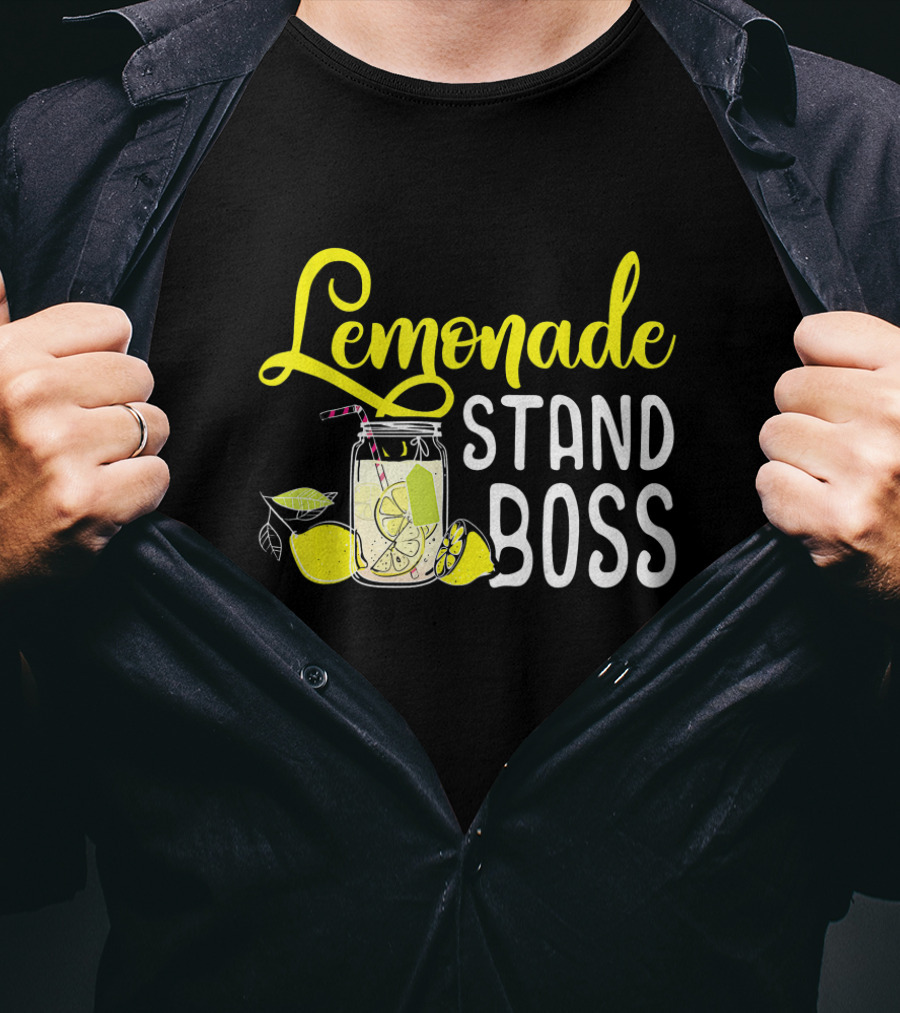 Lemonade Stand Boss With Funny Lemon Juice Graphic And Fresh Citrus T-Shirt