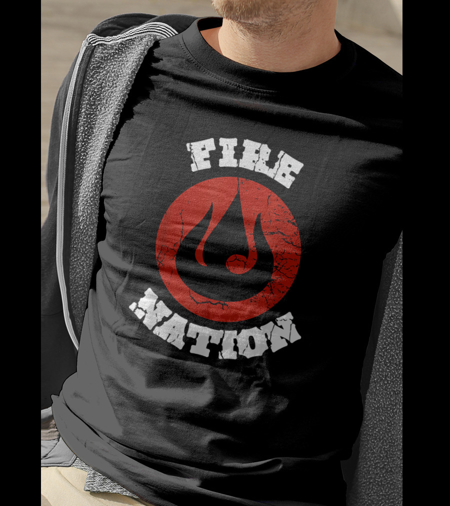 Fire Nation Avatar Game Symbol Cracked Red Circle T-Shirt