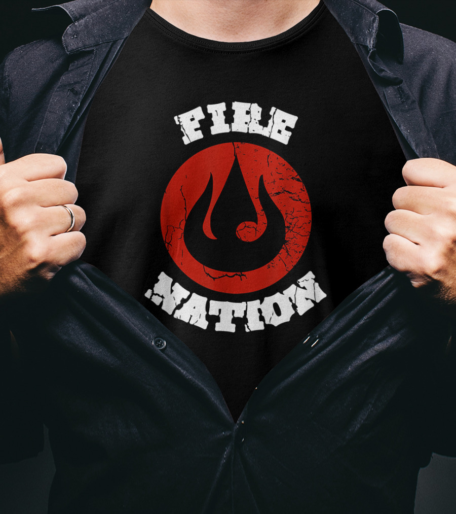 Fire Nation Avatar Game Symbol Cracked Red Circle T-Shirt