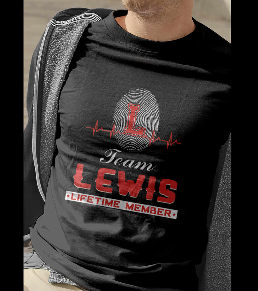 Team Lewis Lifetime Member Fingerprint Heartbeat T-Shirt