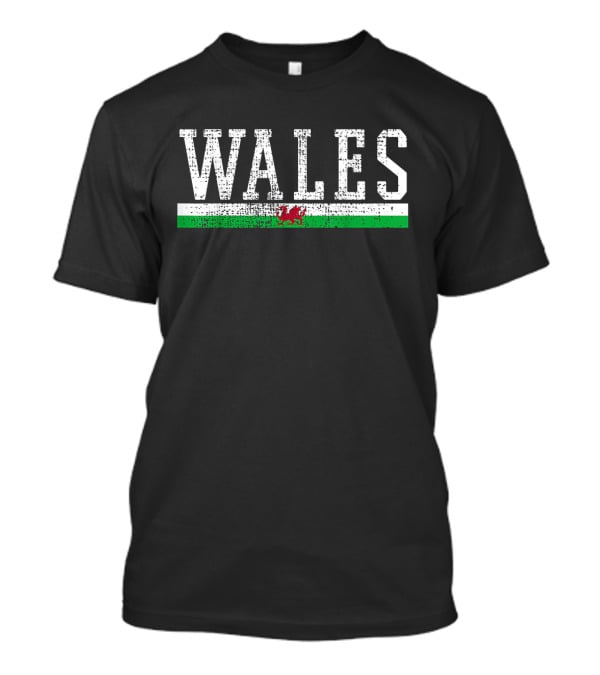 Wales Flag Vintage Distressed Design With Dragon Emblem T-Shirt