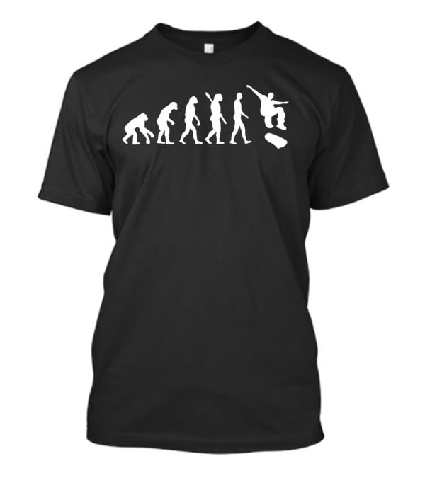 Evolution Skateboarding Silhouette Progression With Skater Jump T-Shirt